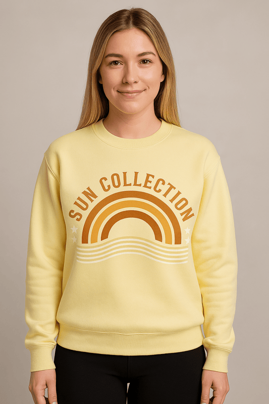 Sun Collection Sweatshirt – retro - style crewneck, cotton blend