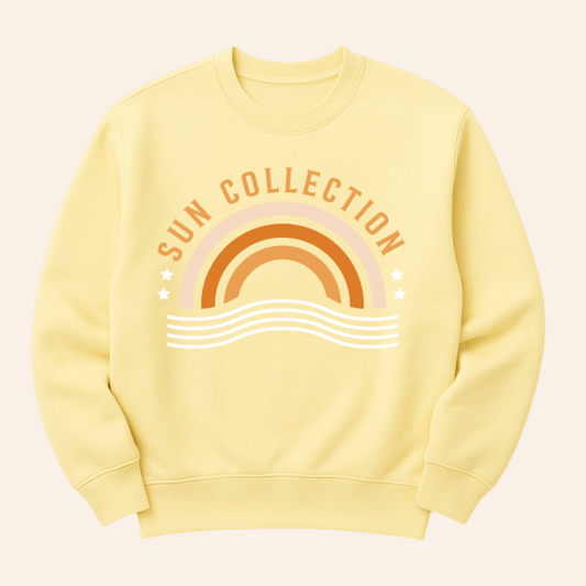 Sun Collection Sweatshirt – retro - style crewneck, cotton blend
