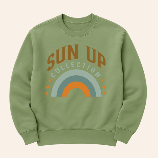 Sun Up Sweatshirt – retro - style crewneck, cotton blend