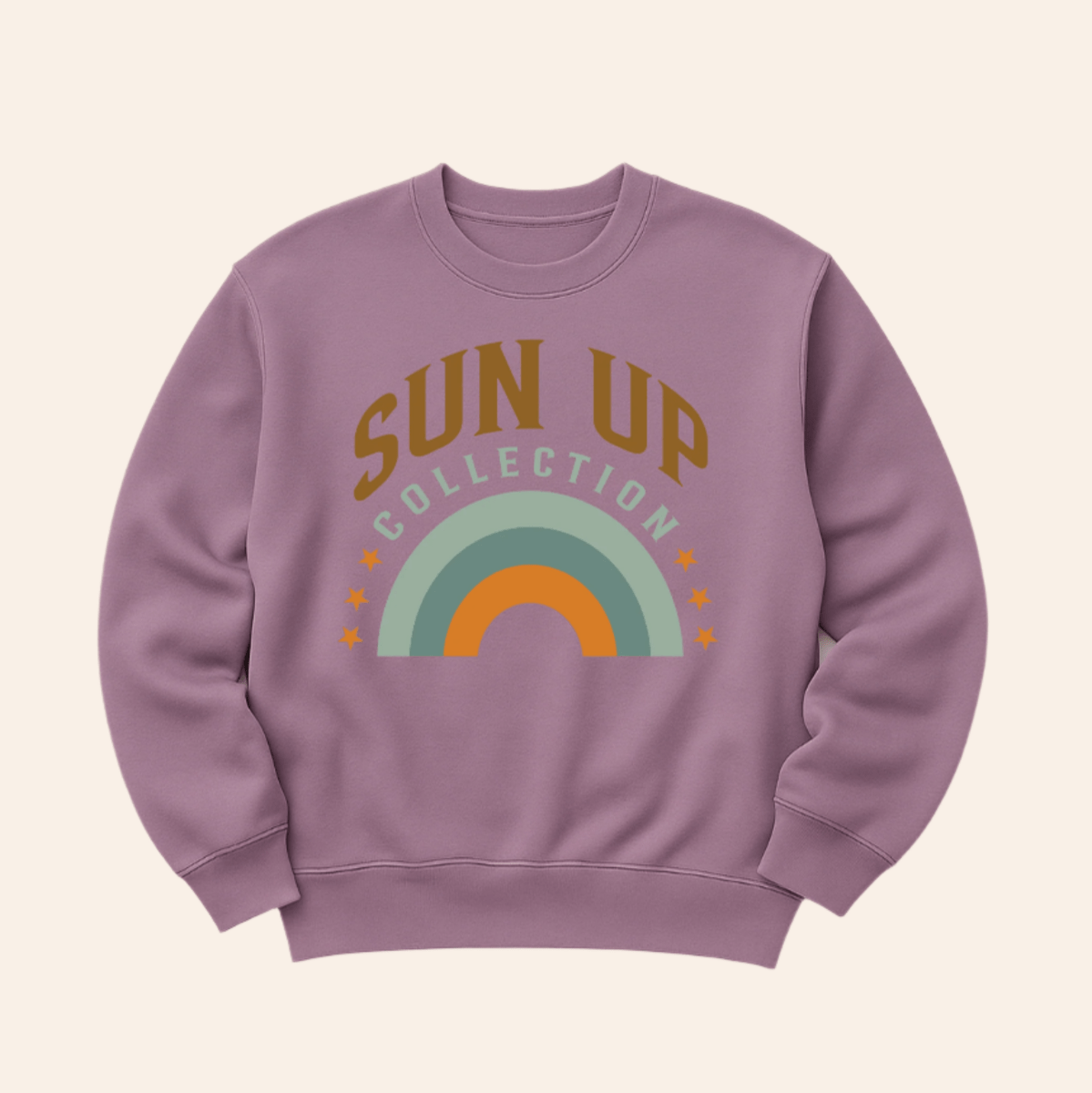 Sun Up Sweatshirt – retro - style crewneck, cotton blend